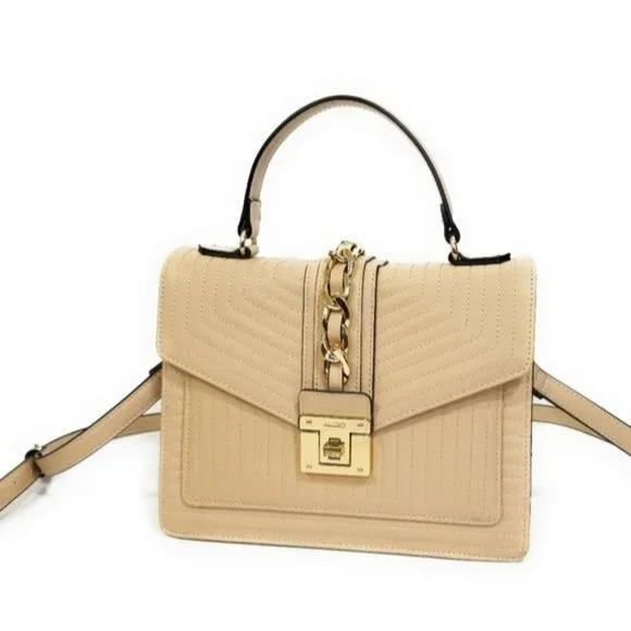 Aldo Jerilini Blush Channel Quilted Top Handle Shoulder Bag Crossbody - Picture 1 of 7